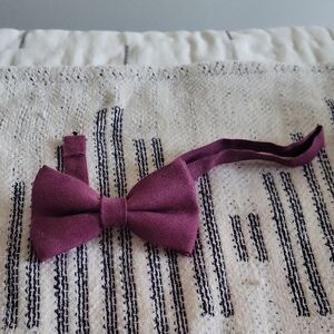 Women's Purple Linen Bow Tie